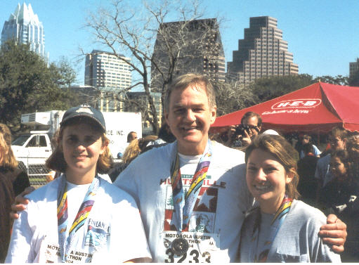 Kim Turner, Ken Johnson and Beth Caillouet at the 2004 Motorola Austin Marathon.
